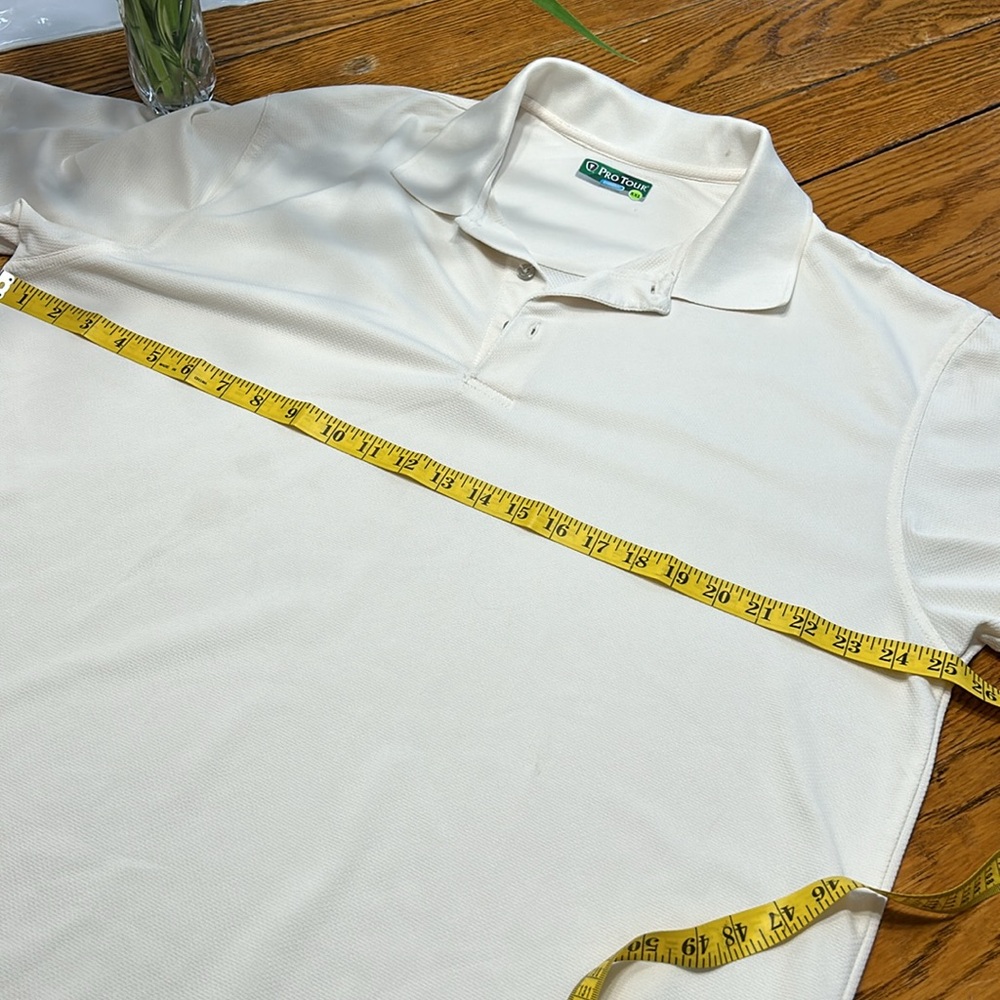 Pro Tour golf polo shirt, polyester, short sleeves. Size XXL. Cream color - Picture 8 of 10